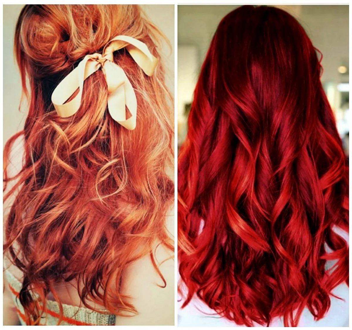 Длинные красно рыжие волосы
