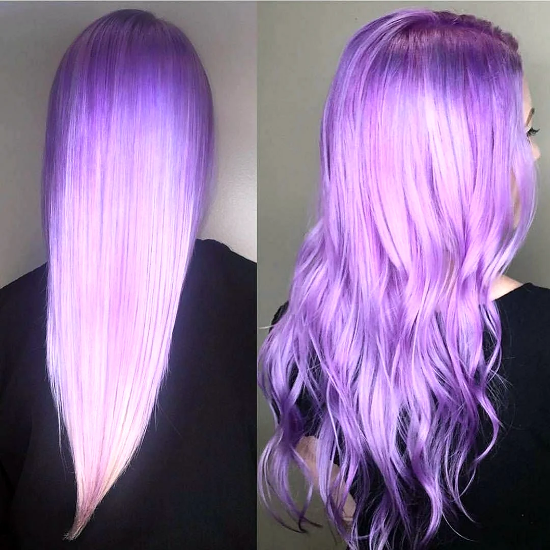 Фиолетовая растяжка на волосах
