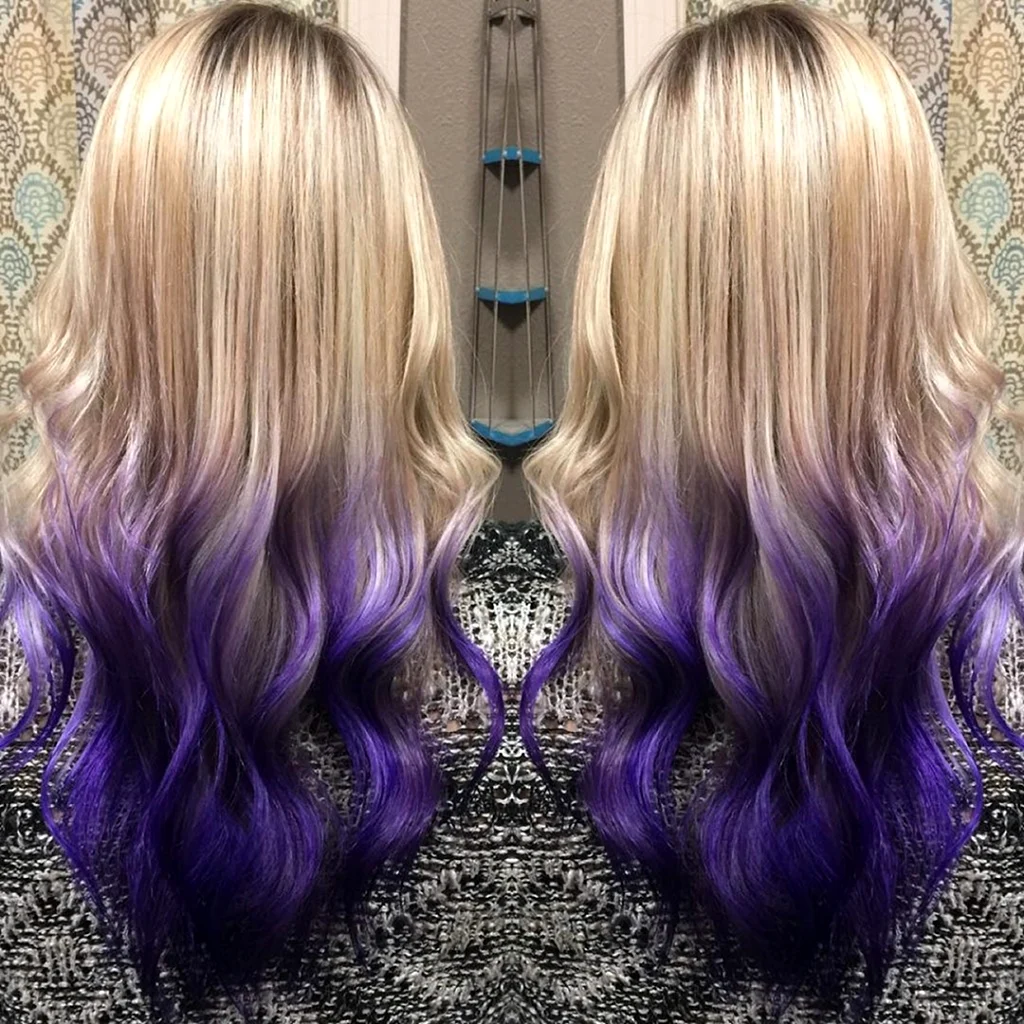 Фиолетовое окрашивание на русые волосы