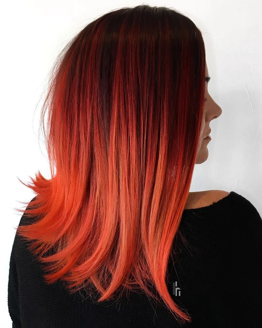 Красно рыжее окрашивание на средние волосы