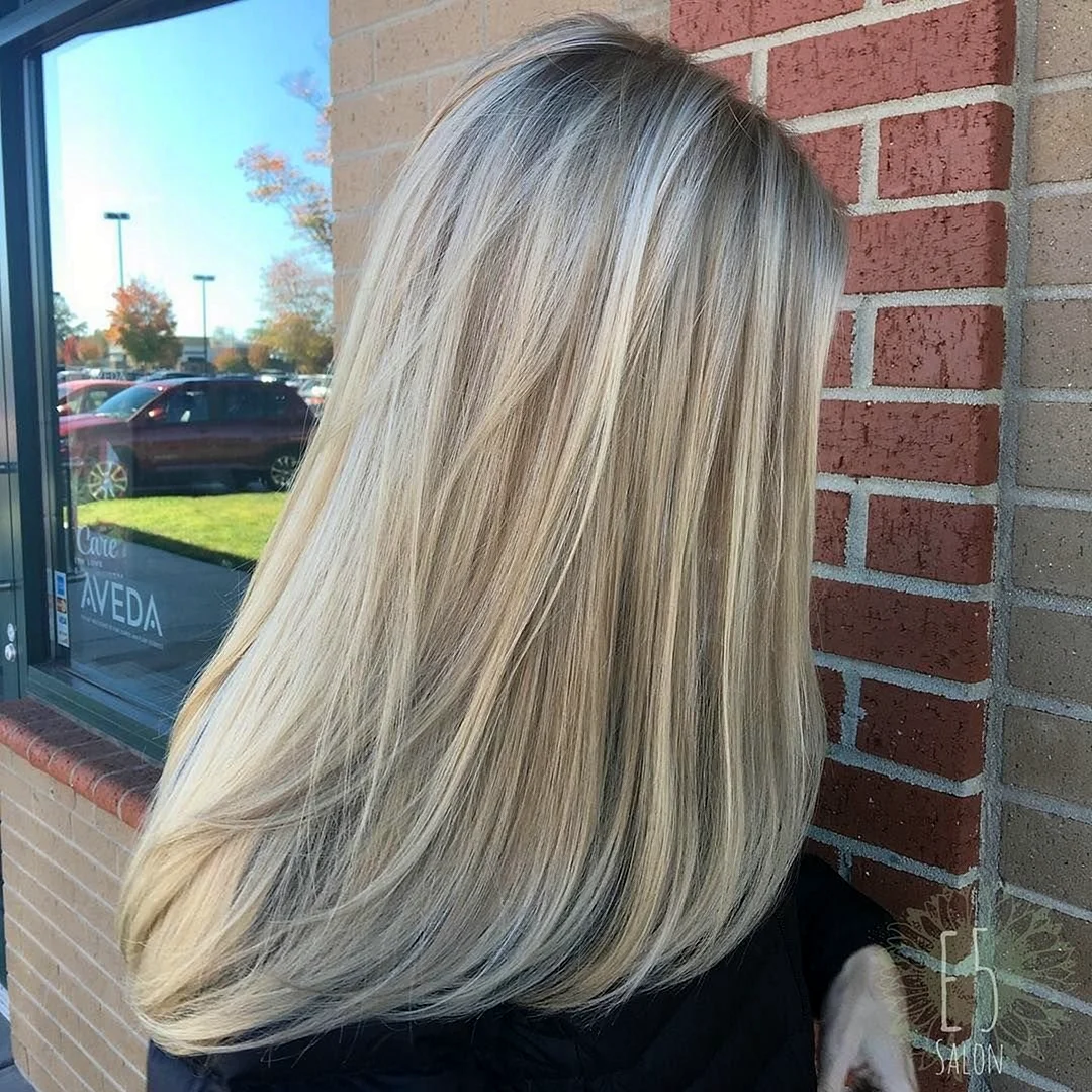 Мелирование холодный блонд на русые волосы