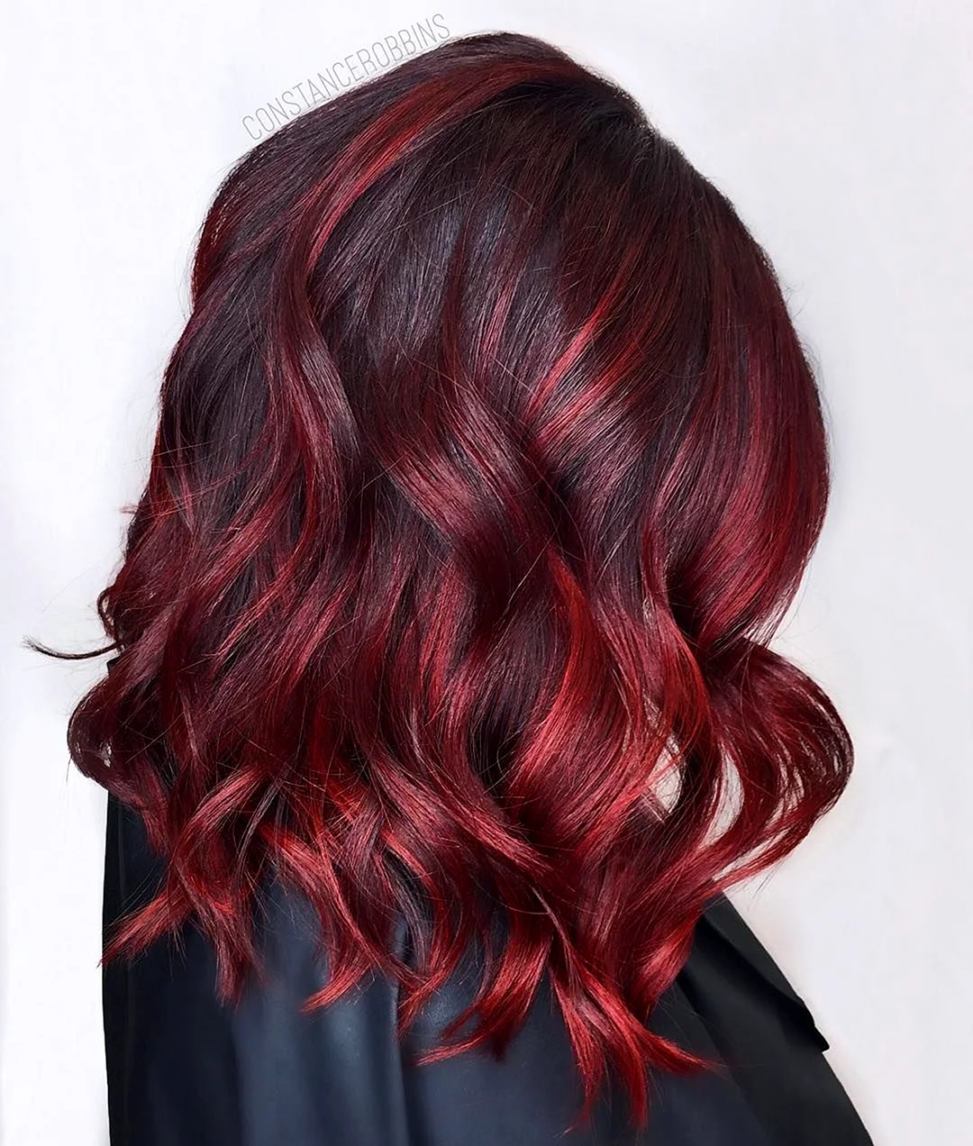 Мелирование волос с красным оттенком