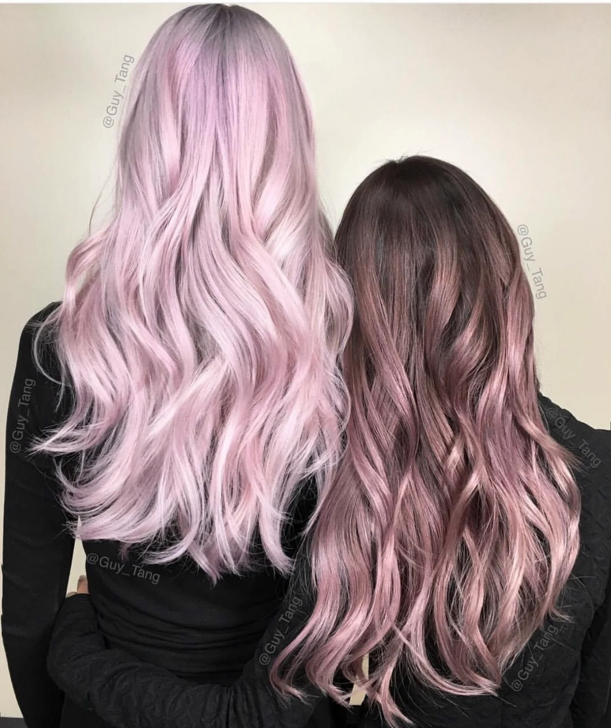 Пепельно розовый цвет волос