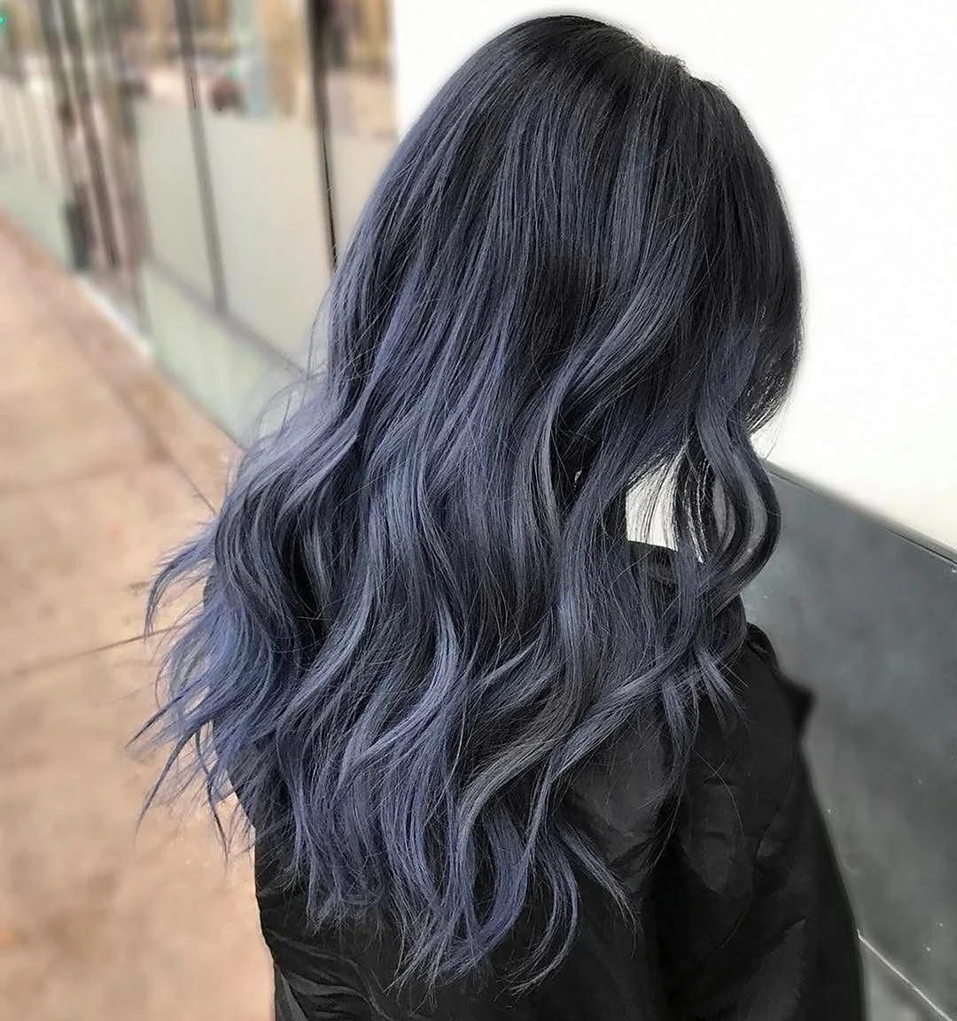 Пепельно синий цвет волос