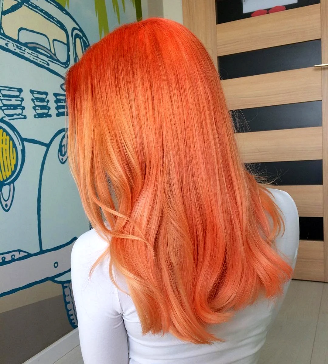 Персиково рыжий цвет волос