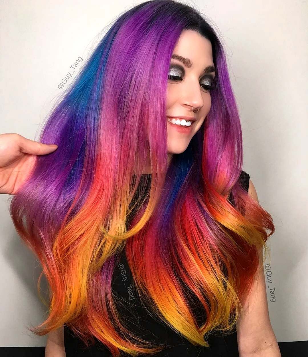 Радужные окрашивание волос