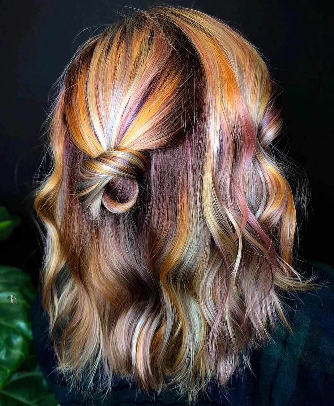 Разноцветное мелирование волос