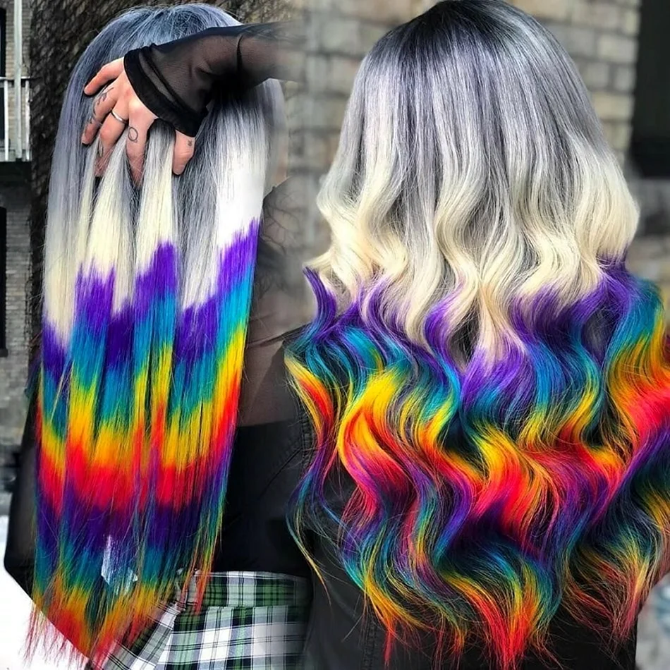 Разноцветное окрашивание волос