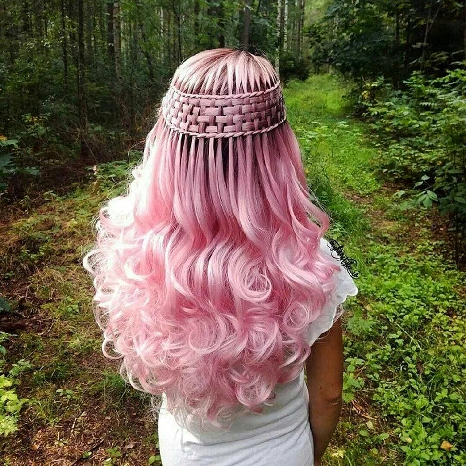 Розовые косички для девочек