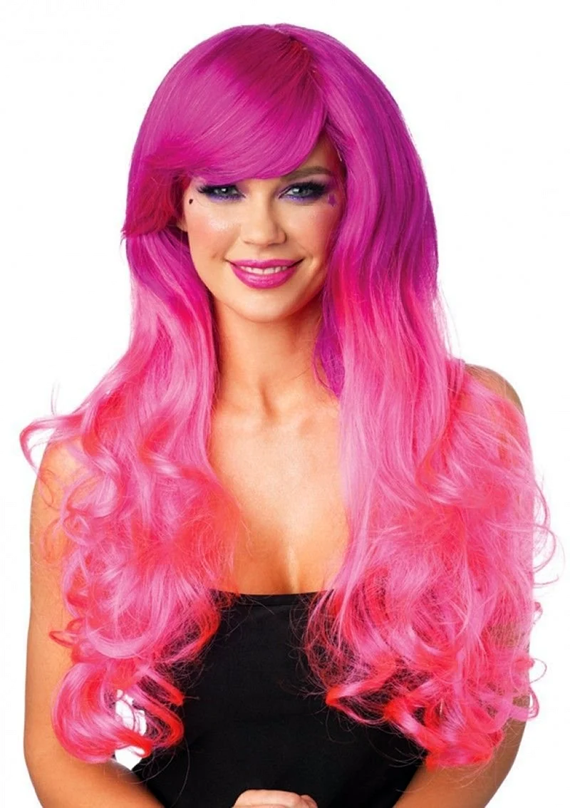 Розовый парик