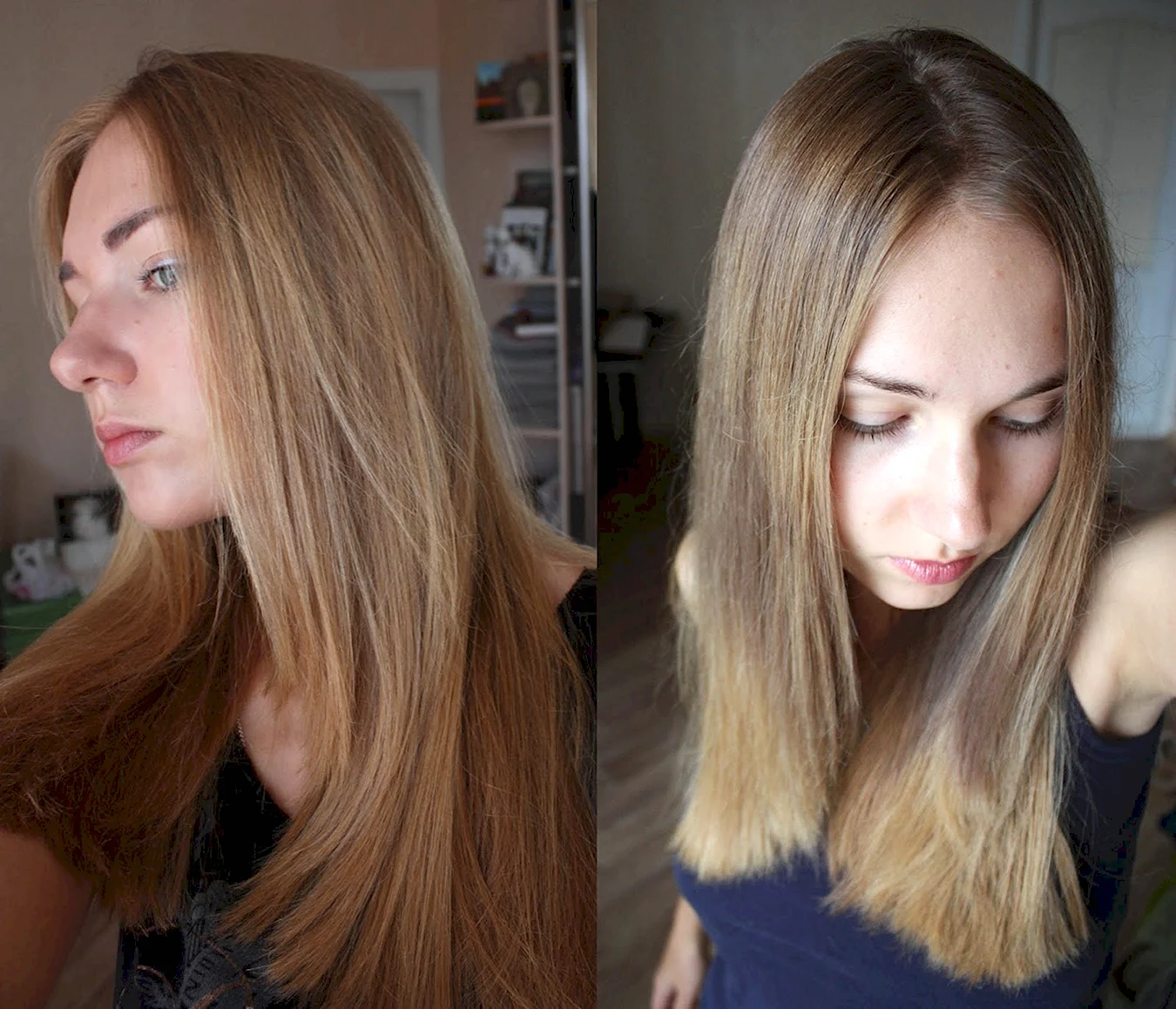 Светло русые волосы до и после