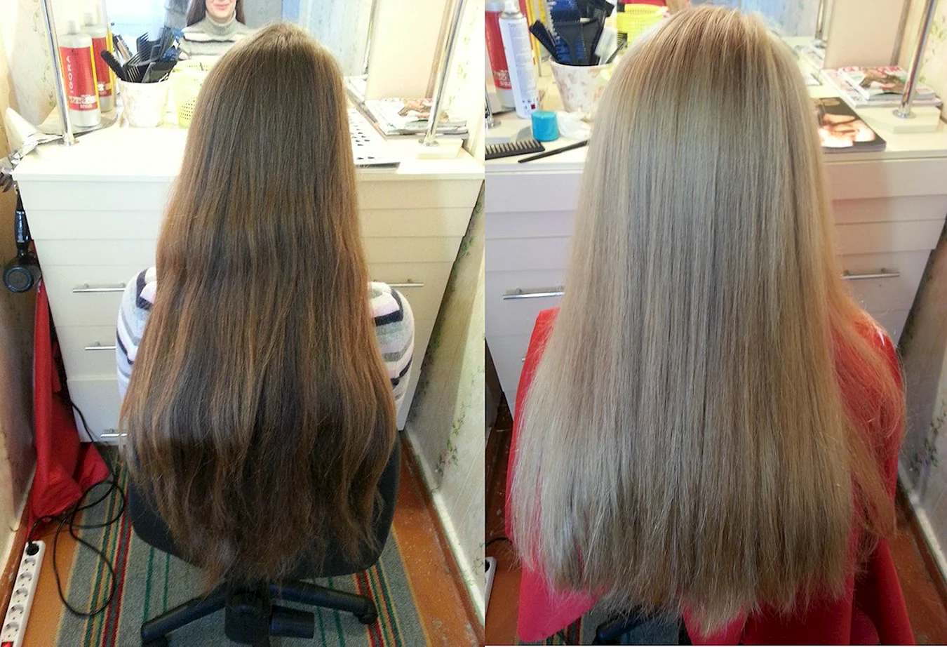 Тонирование волос до и после