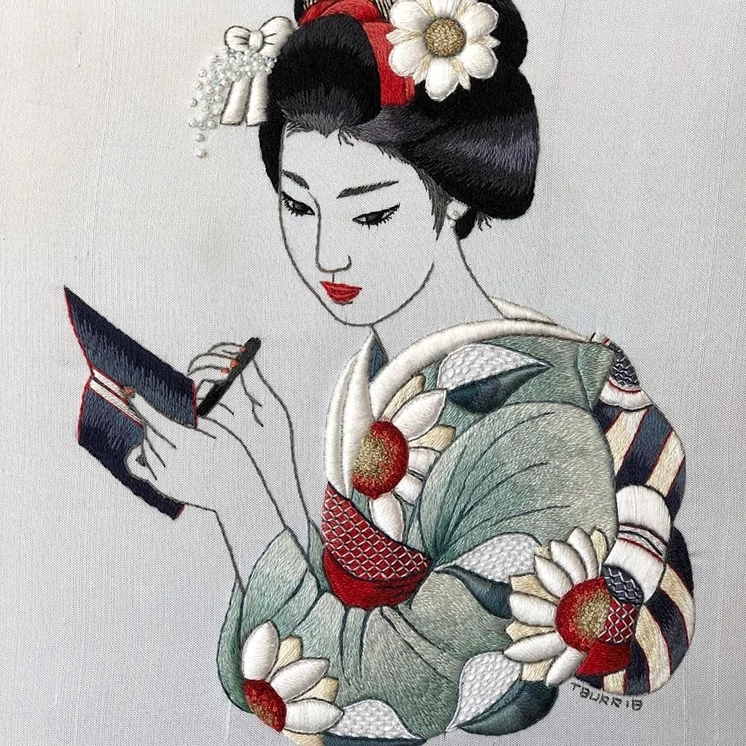 Традиционная японская живопись гейша