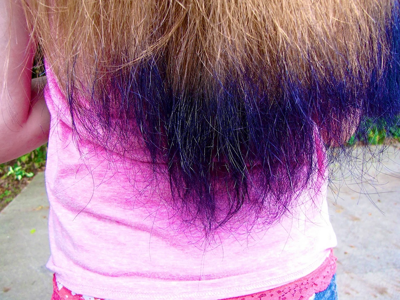 Цветные концы волос