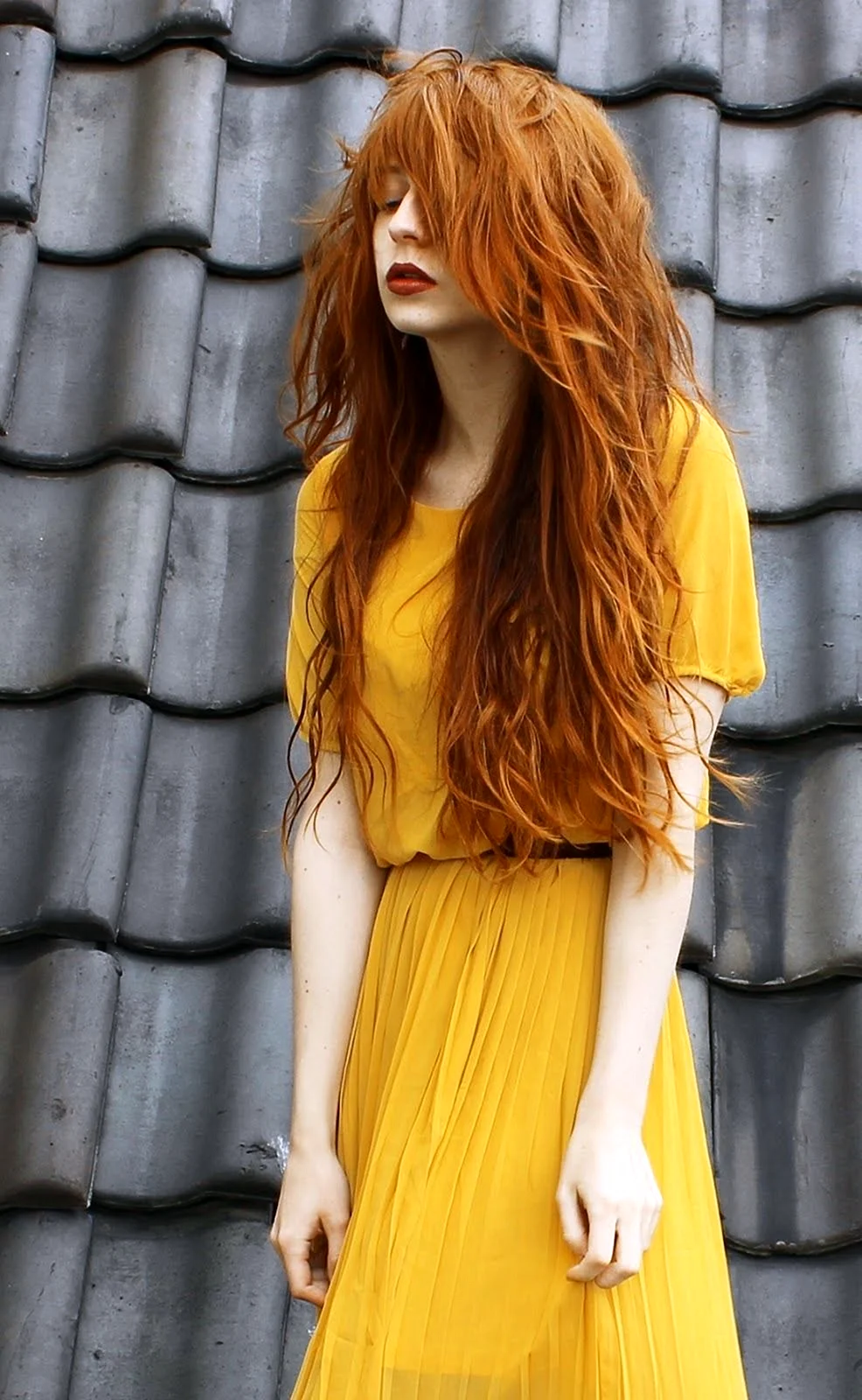 Желто рыжие волосы