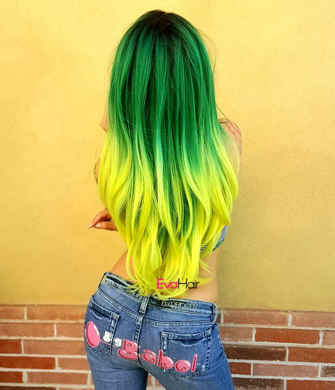 Желто зеленые волосы