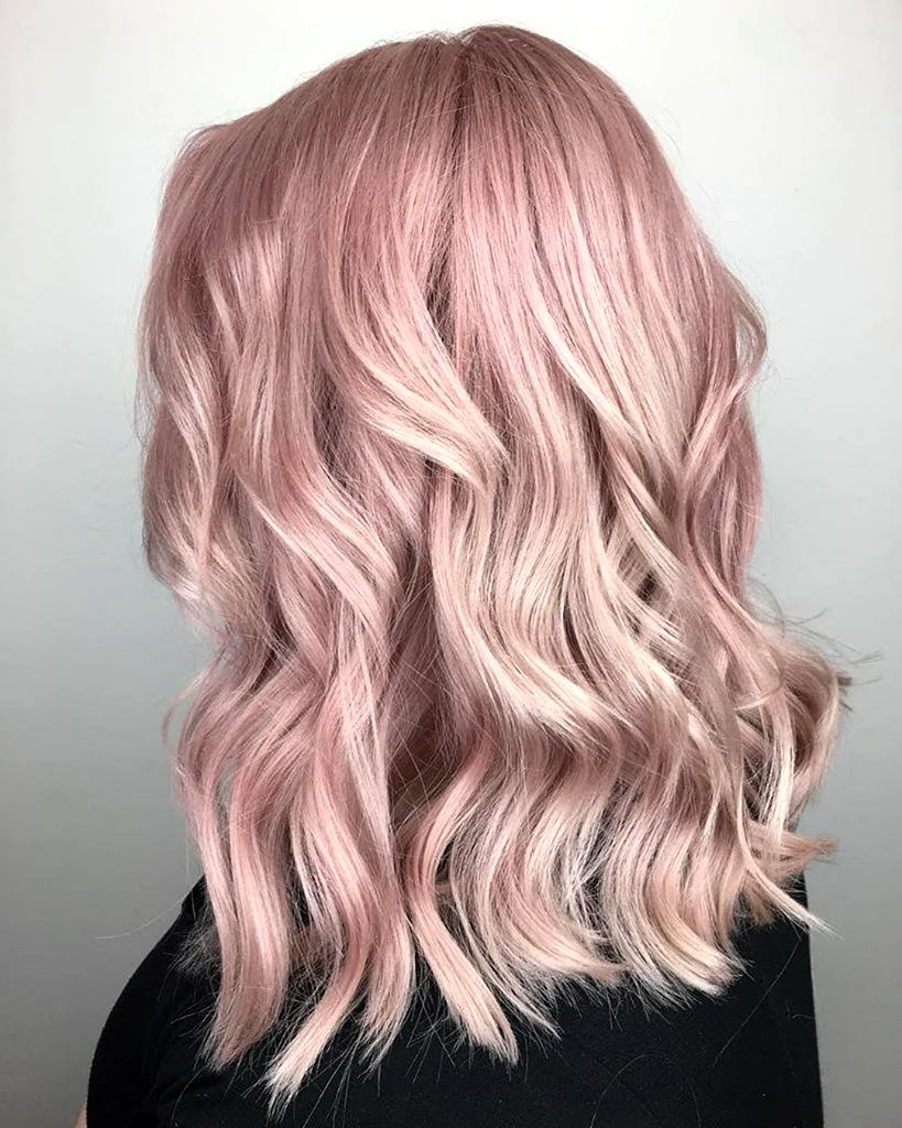 Жемчужный блонд с розовым балаяж