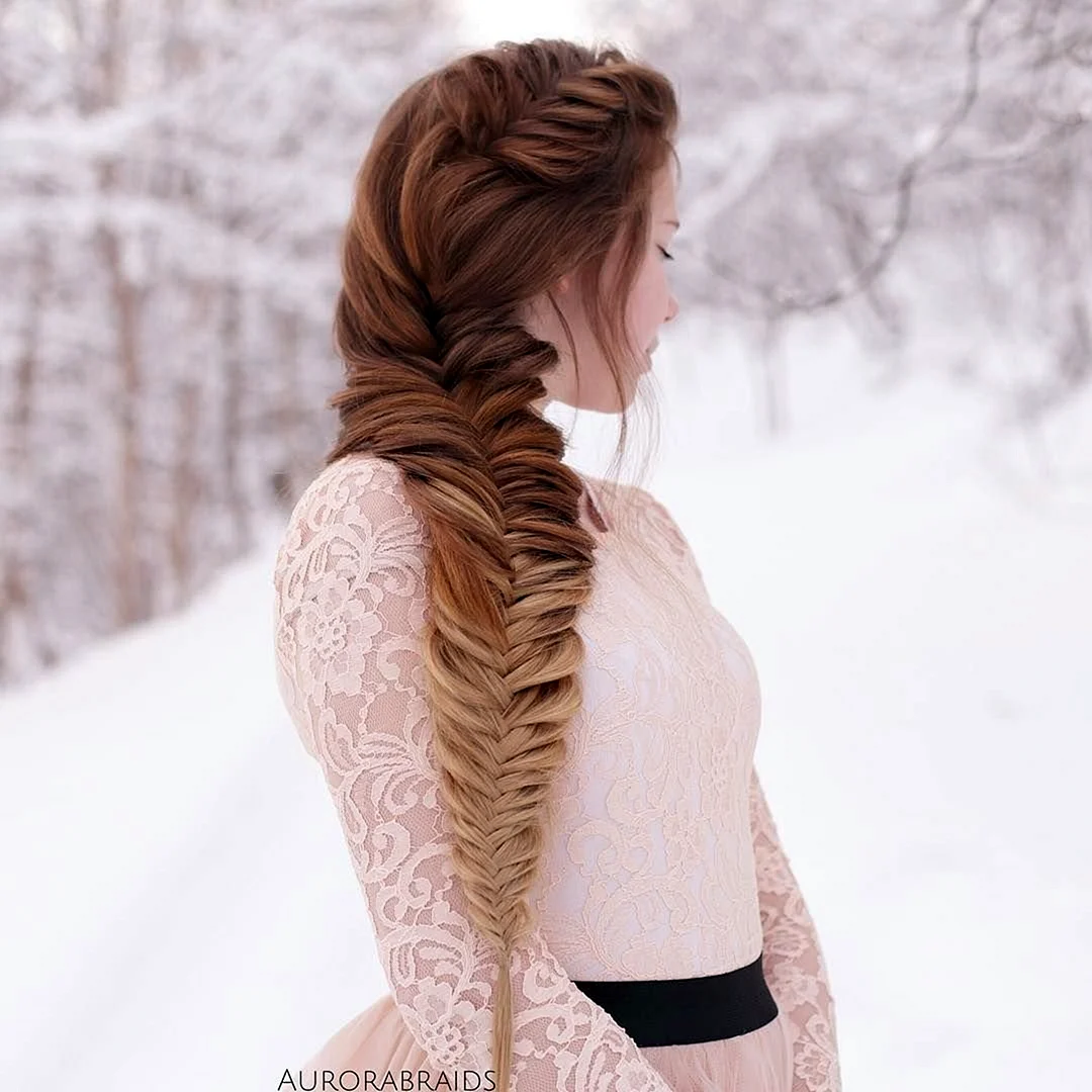 Зимние прически на длинные волосы