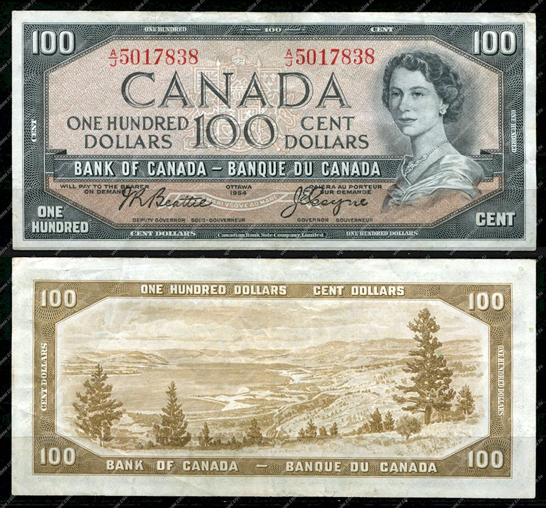100 Dollars Canada 1954