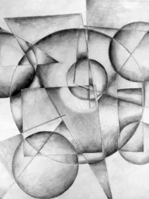 Абстракция геометрические фигуры карандашом