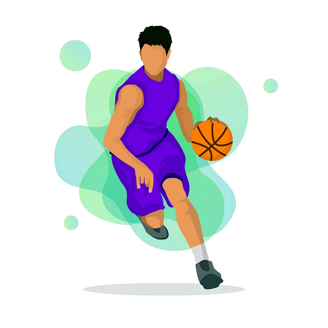Баскетболист флэт иллюстрация