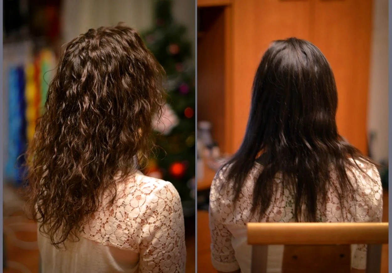 Биохимия волос до и после