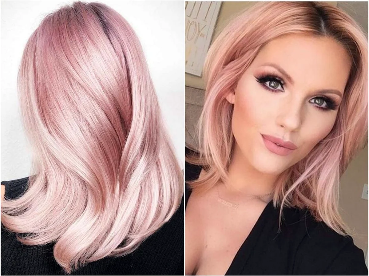 Блонд с розовым оттенком