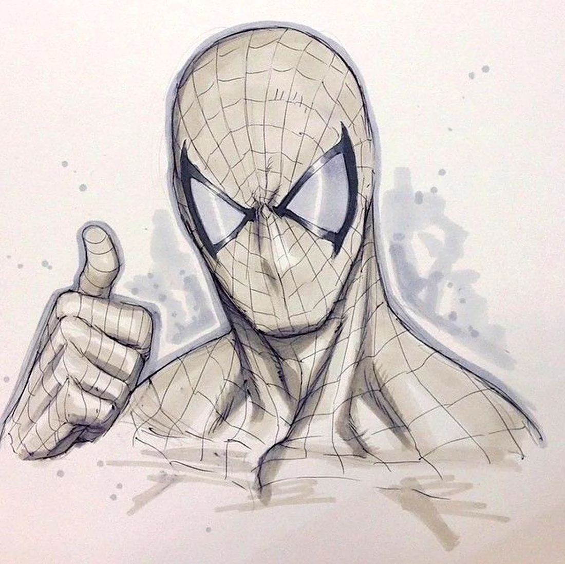 Человек паук арты карандашом