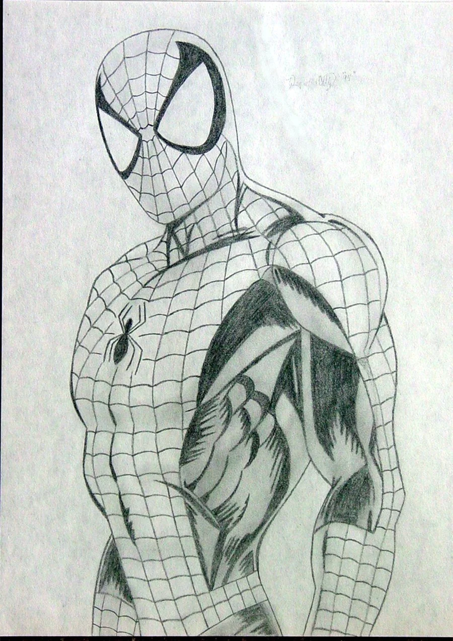 Человек паук для срисовки
