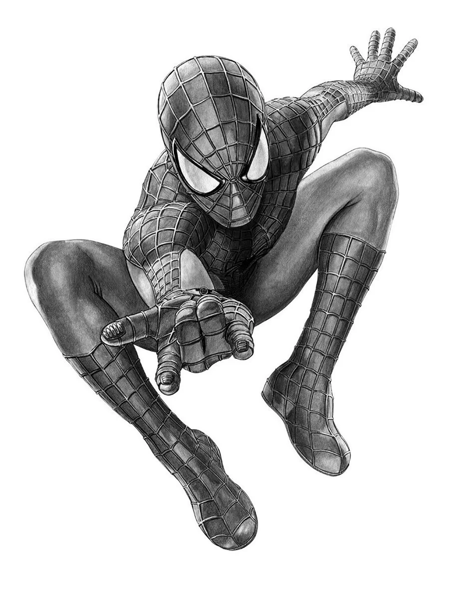 Человек паук Эндрю Гарфилд рисунок