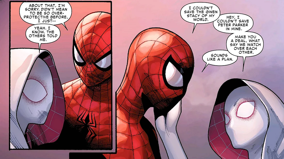 Человек паук и Гвен паук комикс