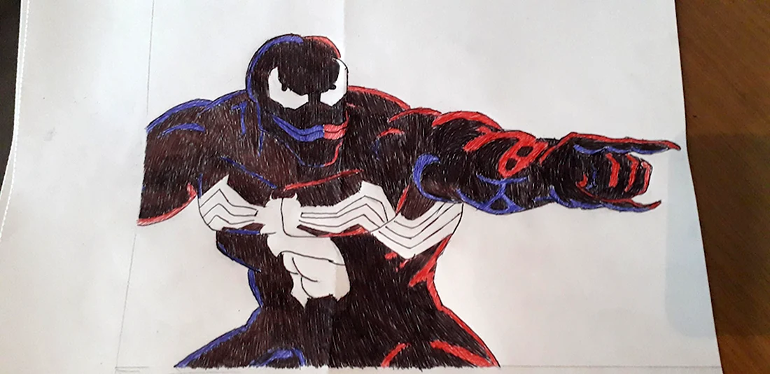 Человек паук и Веном рисунок