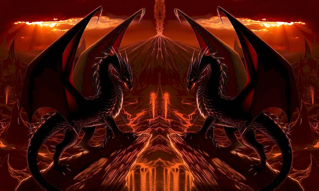 Черно красный дракон