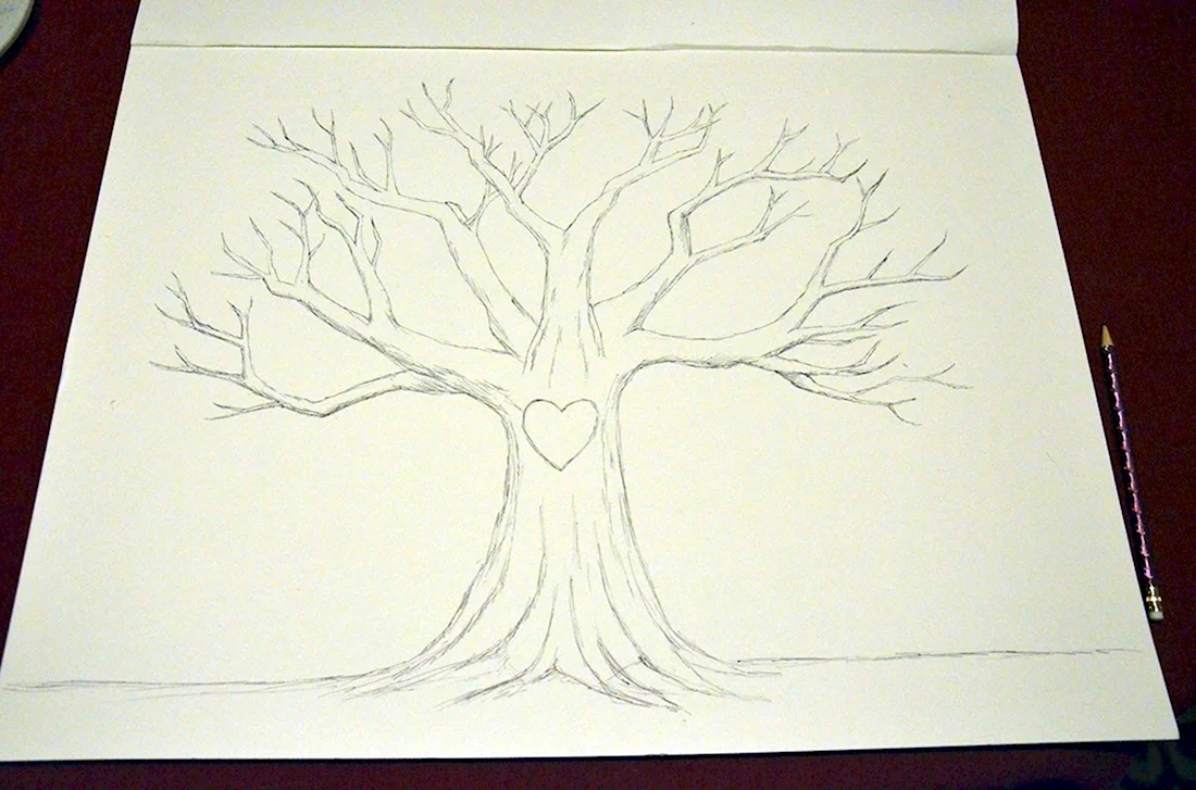 Дерево рисунок на ватмане