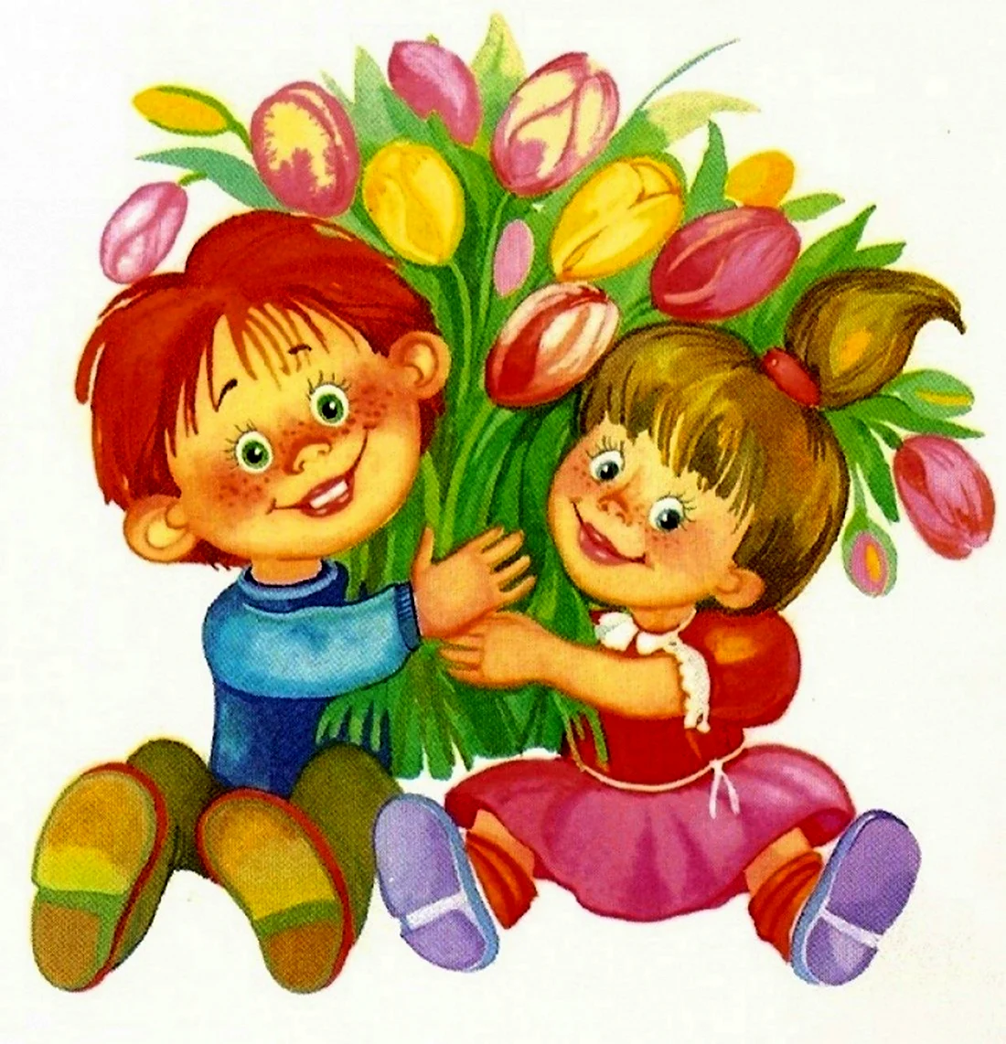 Дети с цветами