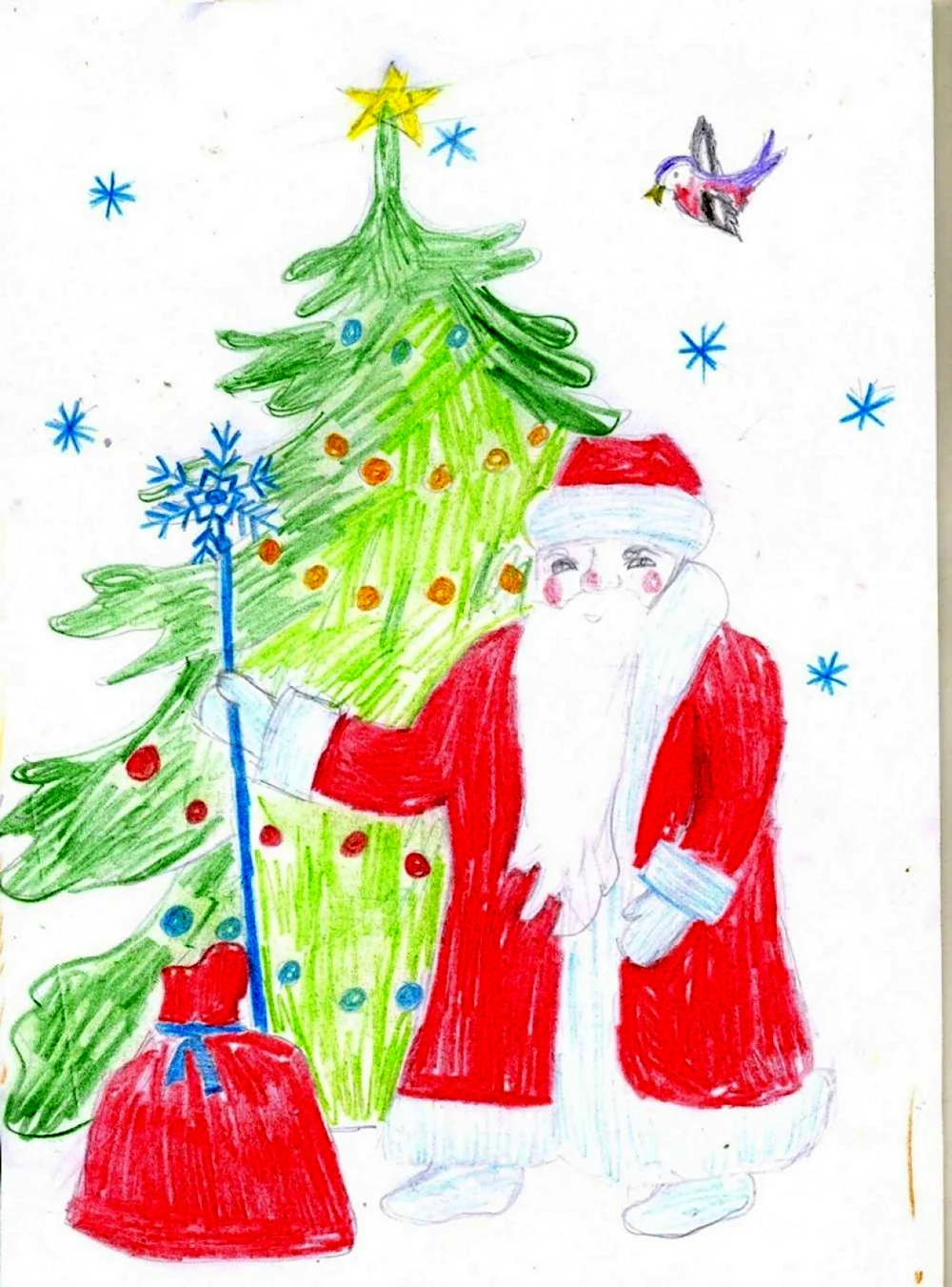 Детские рисунки Деда Мороза