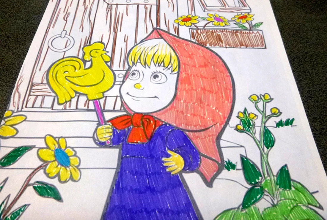 Детские рисунки Маша и медведь