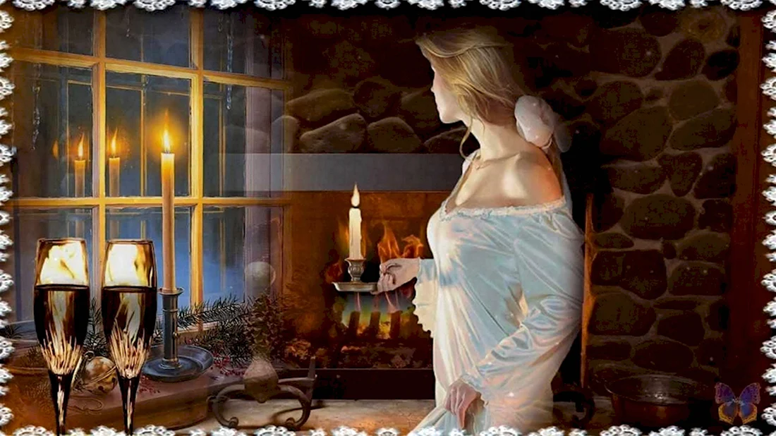 Девушка со свечой у окна