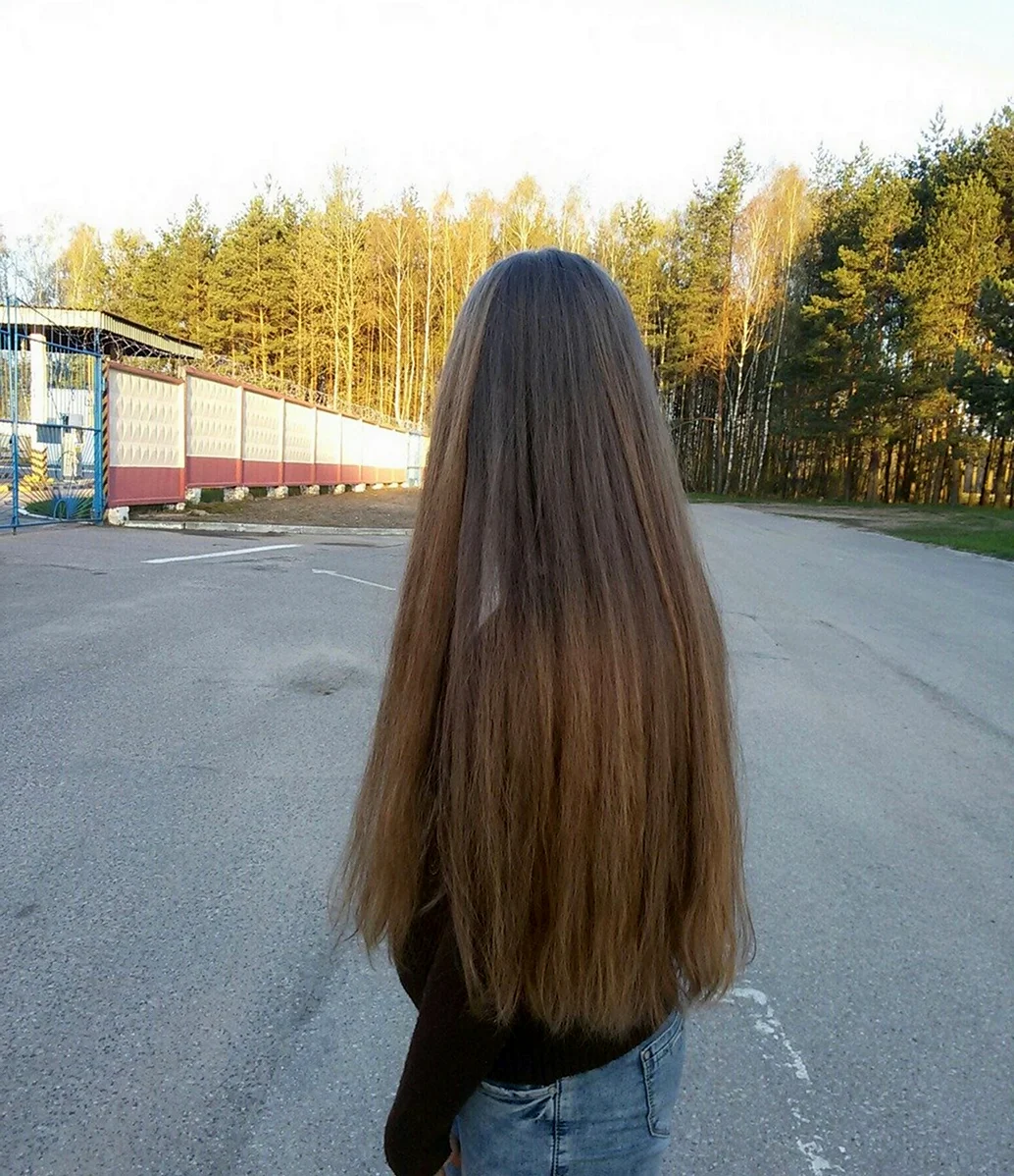 Длинные русые волосы со спины
