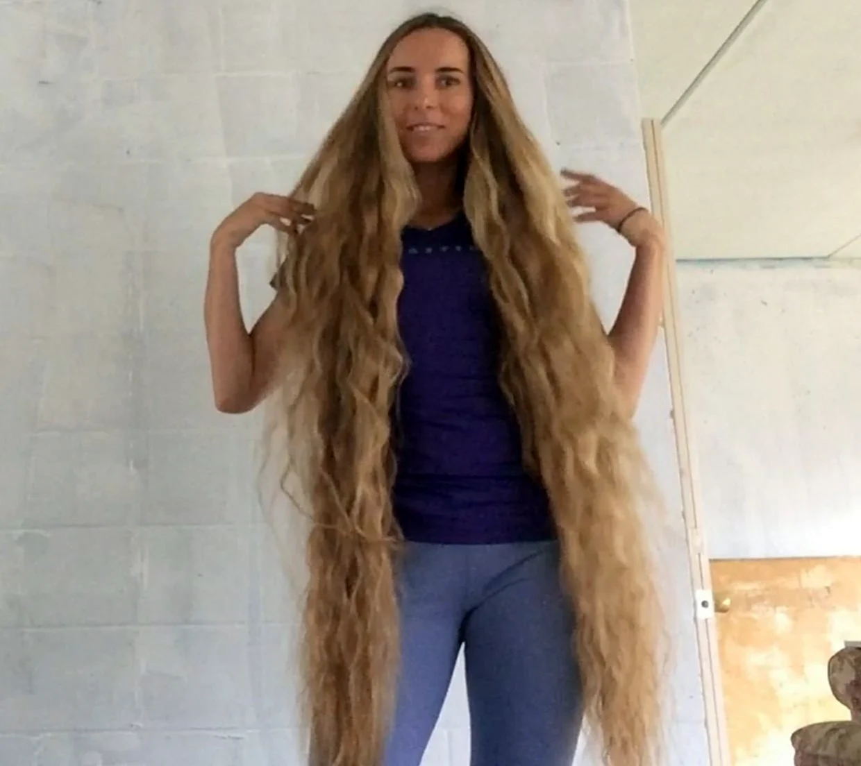 Длинные волосы после косичек