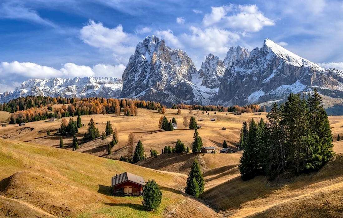 Доломитовые Альпы осень Италия
