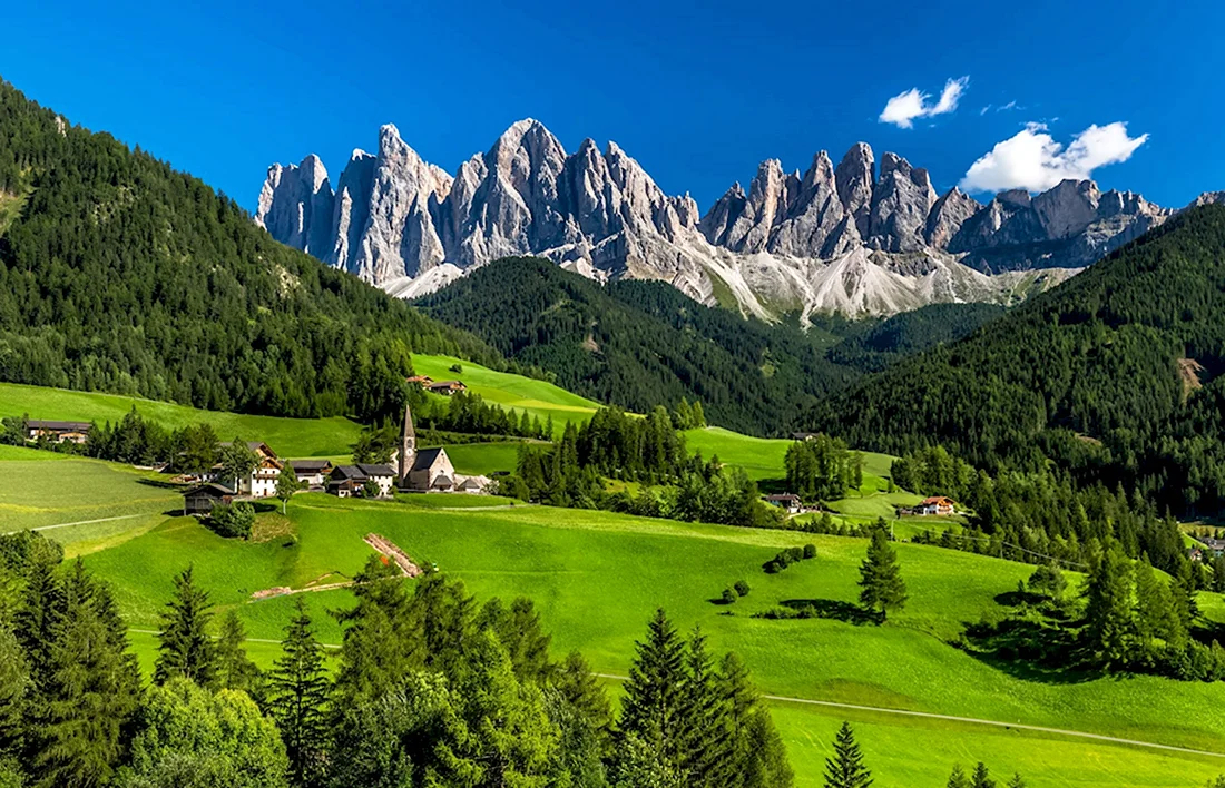 Доломитовые горы Италия Val di Funes