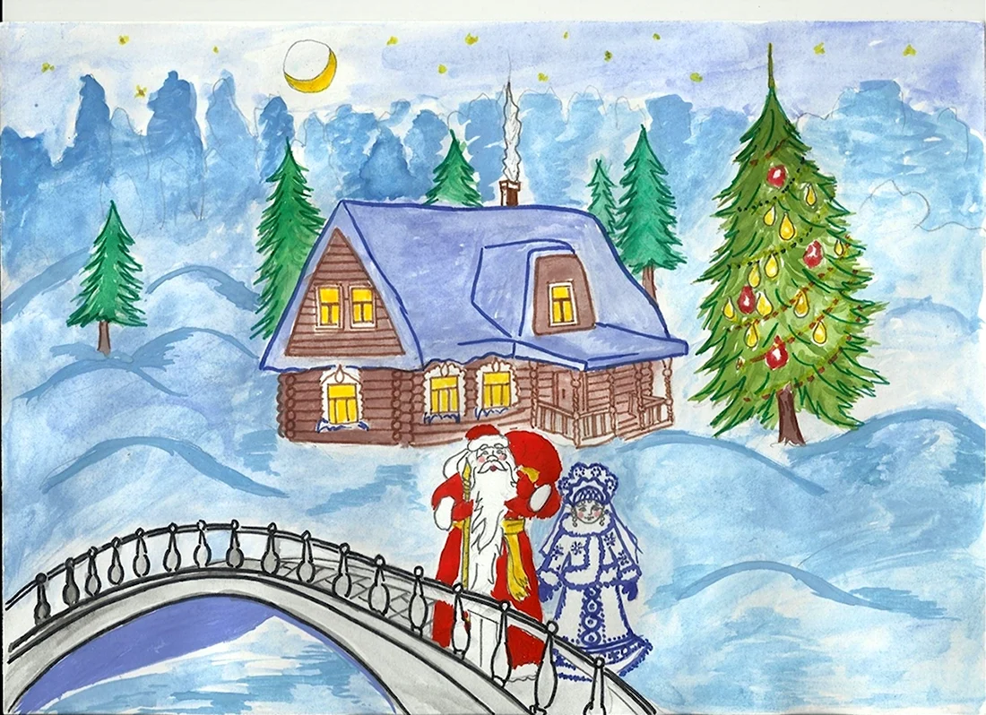 Дом Деда Мороза рисунок