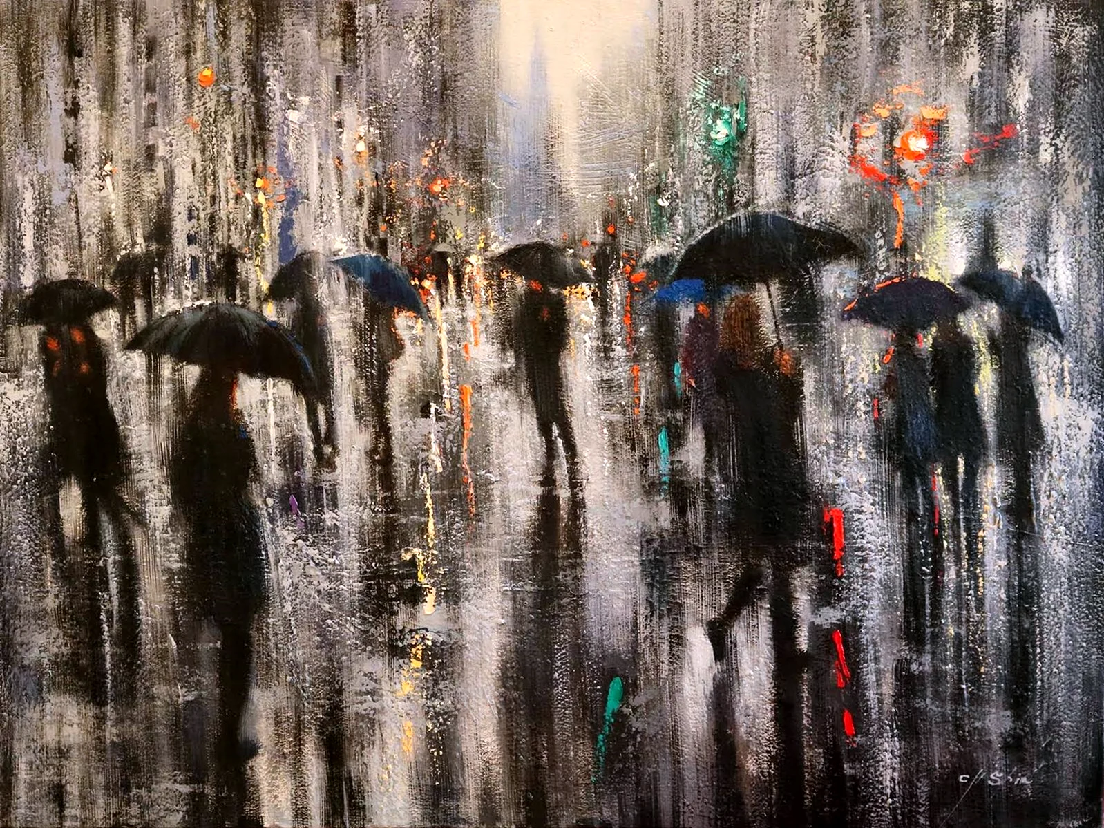 Дождь в современной живописи