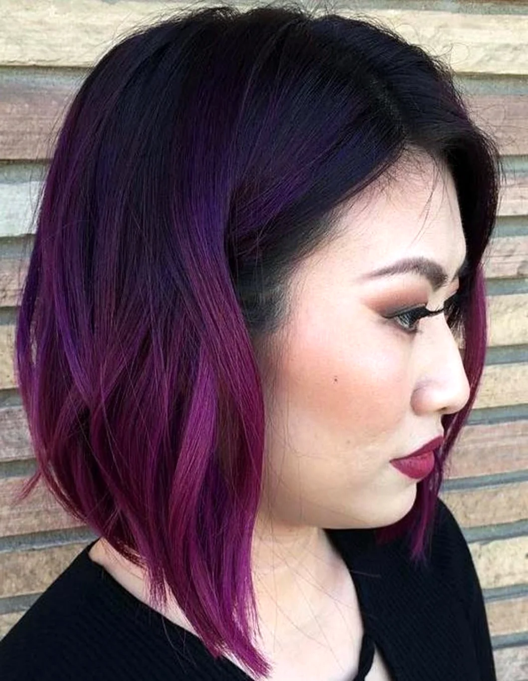 Фиолетовое окрашивание на короткие волосы