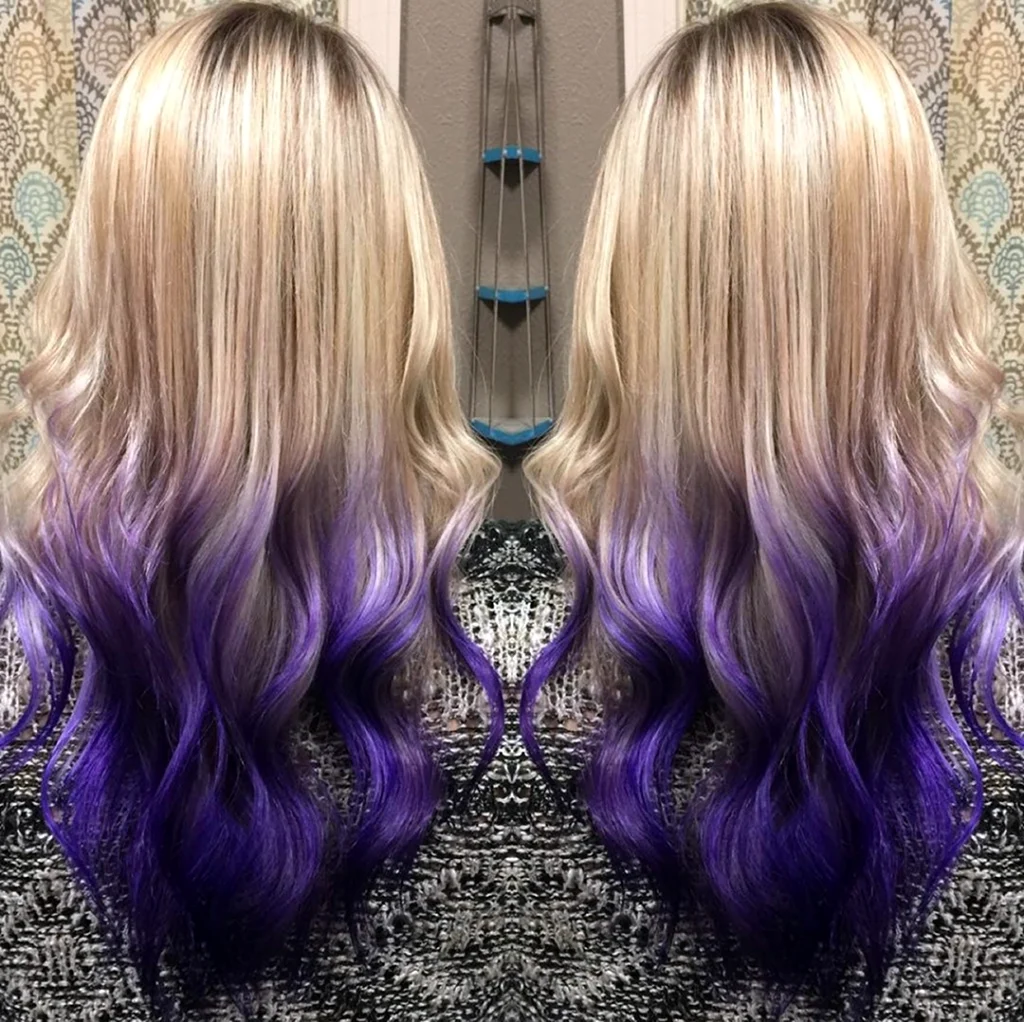Фиолетовое окрашивание на русые волосы