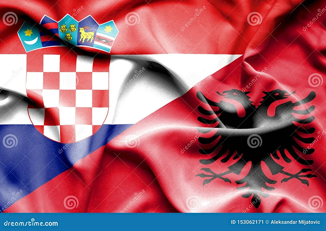 Флаг Хорватии и Албании