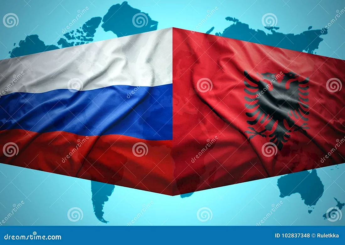 Флаг России и Албании