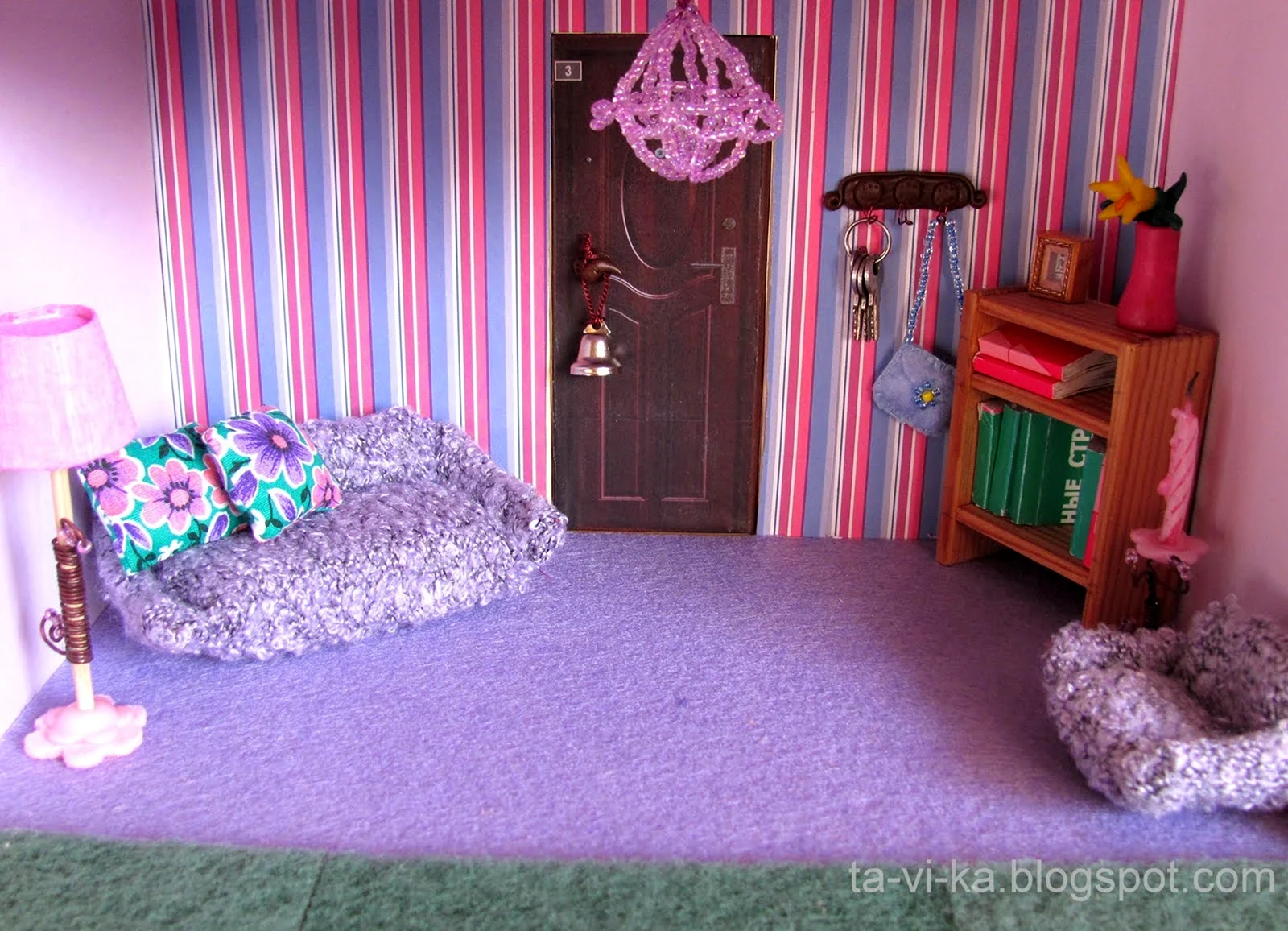 Фон спальня для кукольного домика