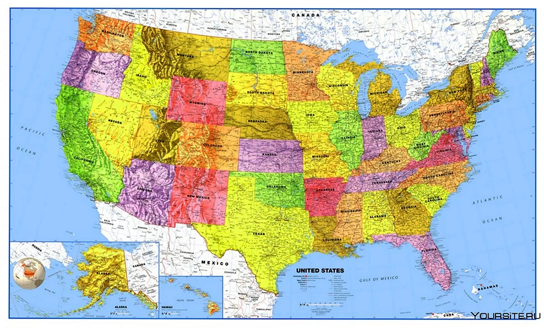 Географическая карта США